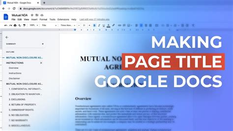 how do i insert a title page in google docs