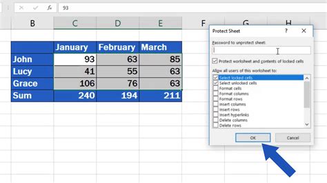 how do i lock cells in excel but allow sorting