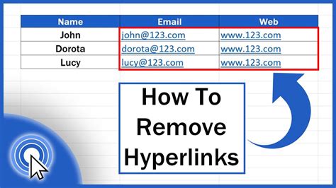 how do i make an email not a hyperlink in excel