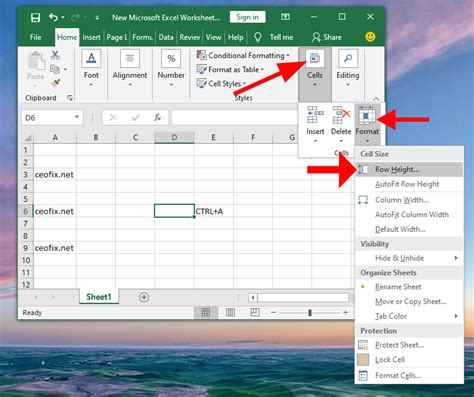 how do i make excel automatically adjust cell height