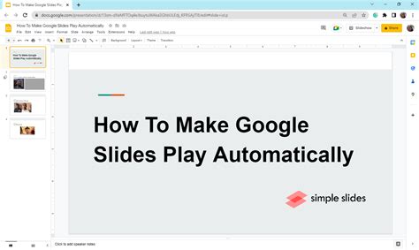 how do i make google slides run automatically