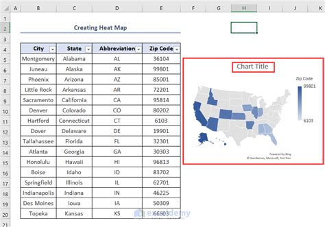how do i map a list of zip codes in excel