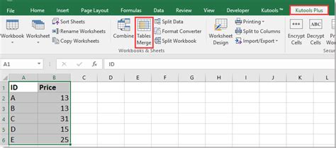 how do i merge two tables in excel