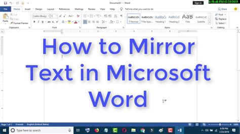 how do i mirror text in word