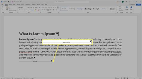 how do i remove a page break in word mac