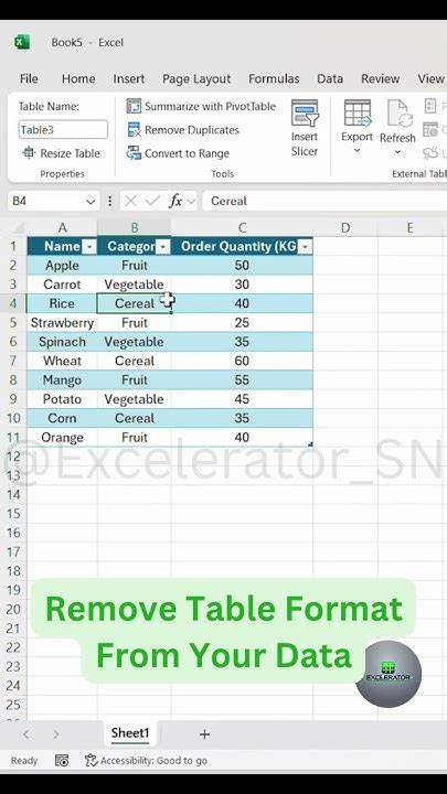 How Do I Remove A Table Format In Excel Without Losing Data