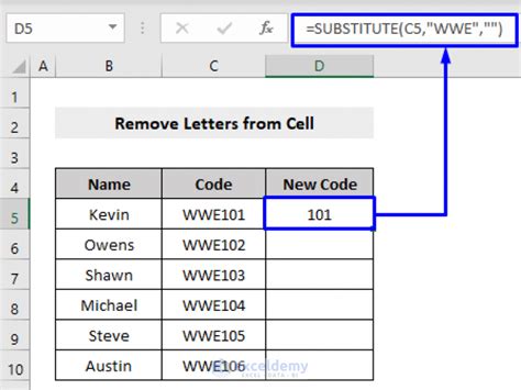 how do i remove only letters from a cell in excel