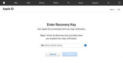 how do i reset my apple recovery key password