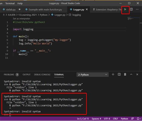 how do i run a python file in visual studio code shortcut