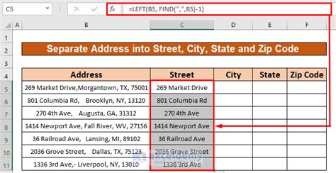 how do i separate a zip code from an address in excel