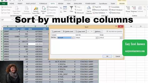 how do i sort multiple columns in excel pivot table