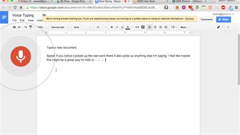 how do i talk to type on google docs