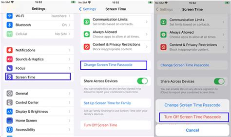 how do i turn off screen time passcode without passcode