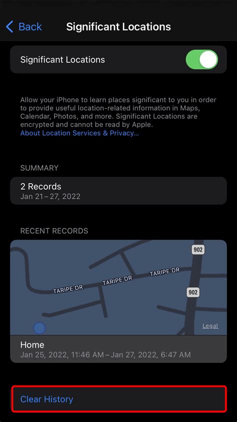 how do i view my location history on iphone
