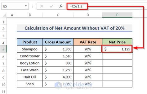 how do i work out 20 vat on gross amount