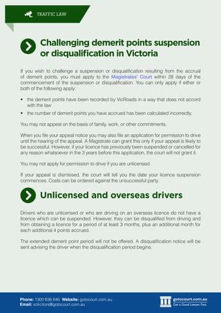 how do victorian demerit points work