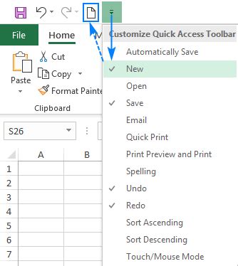 how do you add a new command to the quick access toolbar in excel