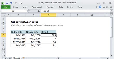 how do you auto calculate days between two dates in excel