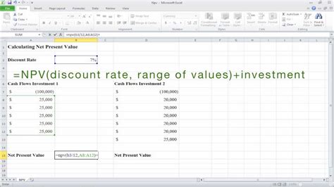 how do you calculate net present value in excel