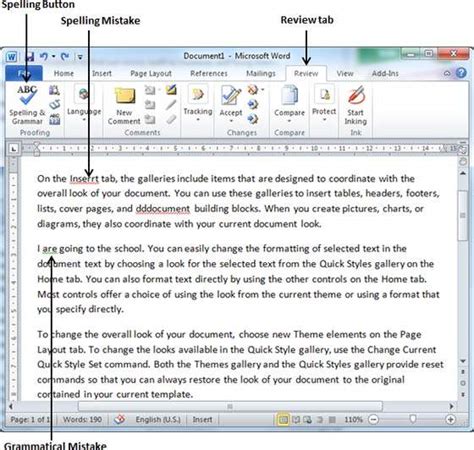 how do you check spelling and grammar errors in ms word