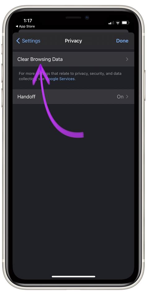 how do you clear browsing data from iphone