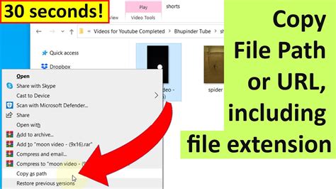 how do you copy and paste a file path