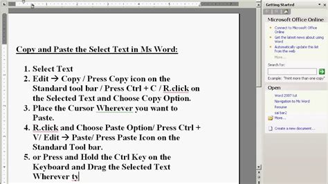 how do you copy and paste words