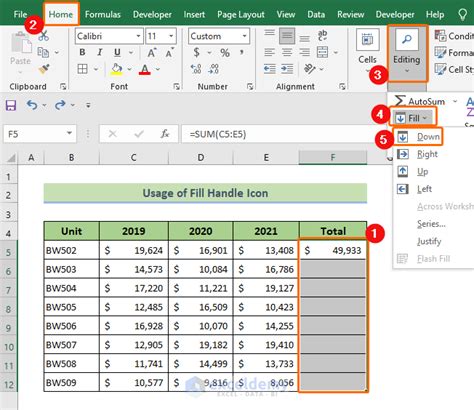 how do you copy formula down in excel