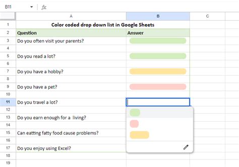 how do you create a drop down list in google docs