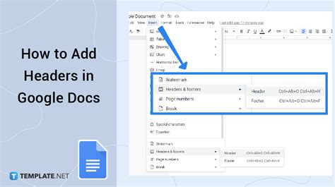 how do you create a running header in google docs
