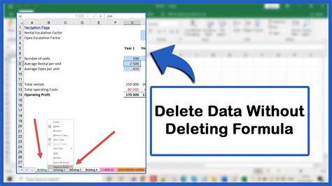 how do you delete a formula in excel without deleting data