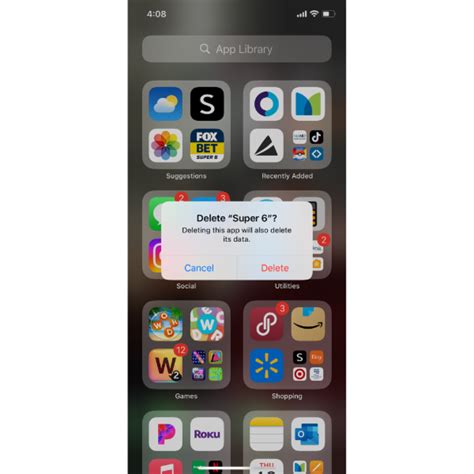 how do you delete apps from app library on iphone