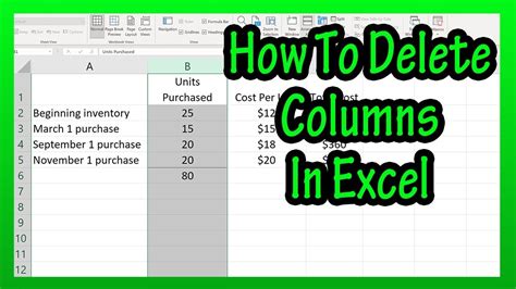 how do you delete extra columns in excel