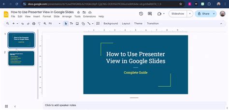 how do you enter presentation mode in google slides