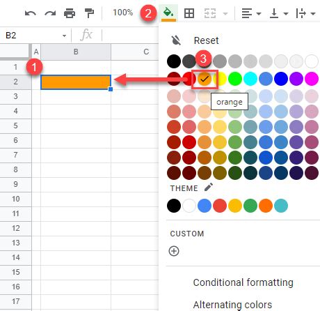 how do you fill a cell in google docs