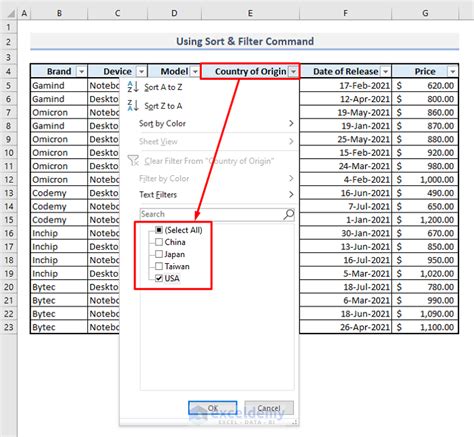 how do you filter multiple rows in excel
