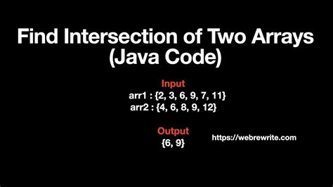 how do you find the intersection of two arrays in java