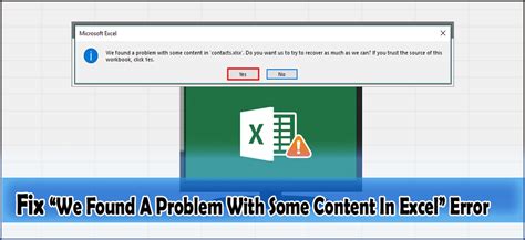 How Do You Fix We Found A Problem With Some Content In Excel