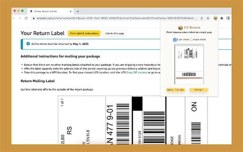 how do you get a return label from amazon