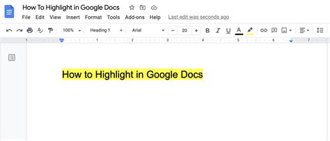 how do you highlight all text in google docs