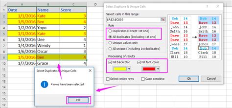 how do you highlight duplicates in excel based on two columns