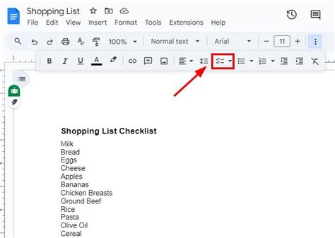 how do you insert a checkbox in google docs without strikethrough
