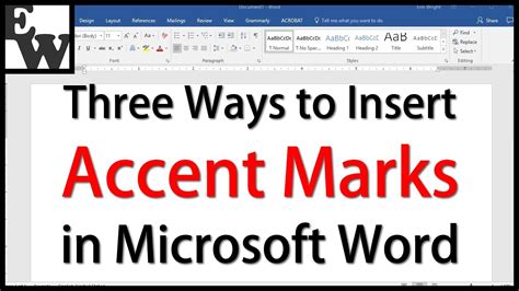 How Do You Insert Accent Marks In Word