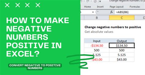 how do you make a positive number negative in excel
