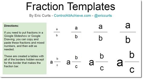 how do you make fractions on google slides