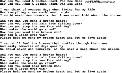 how do you mend a broken heart lyrics