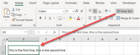 how do you move text down a line in excel