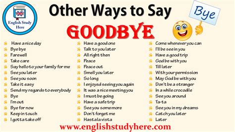 how do you say goodbye in other words