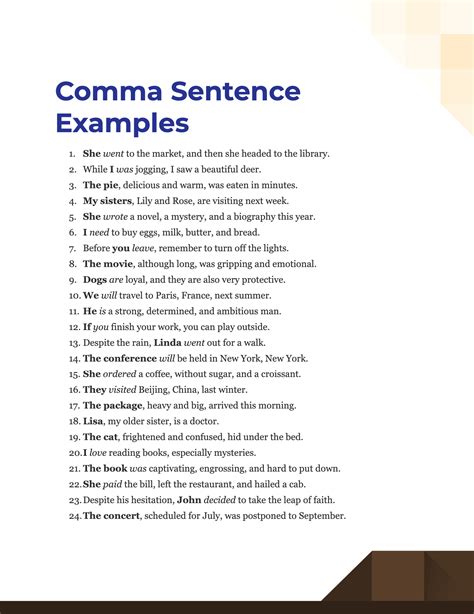 how do you use a comma with for example in a sentence