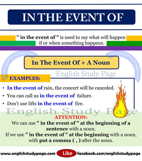 how do you use in the event in a sentence